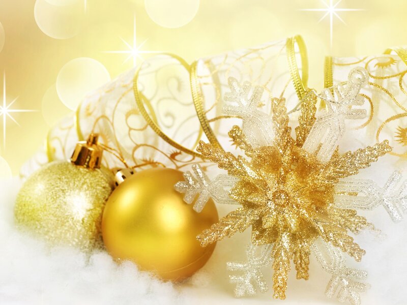 Golden Christmas ornaments