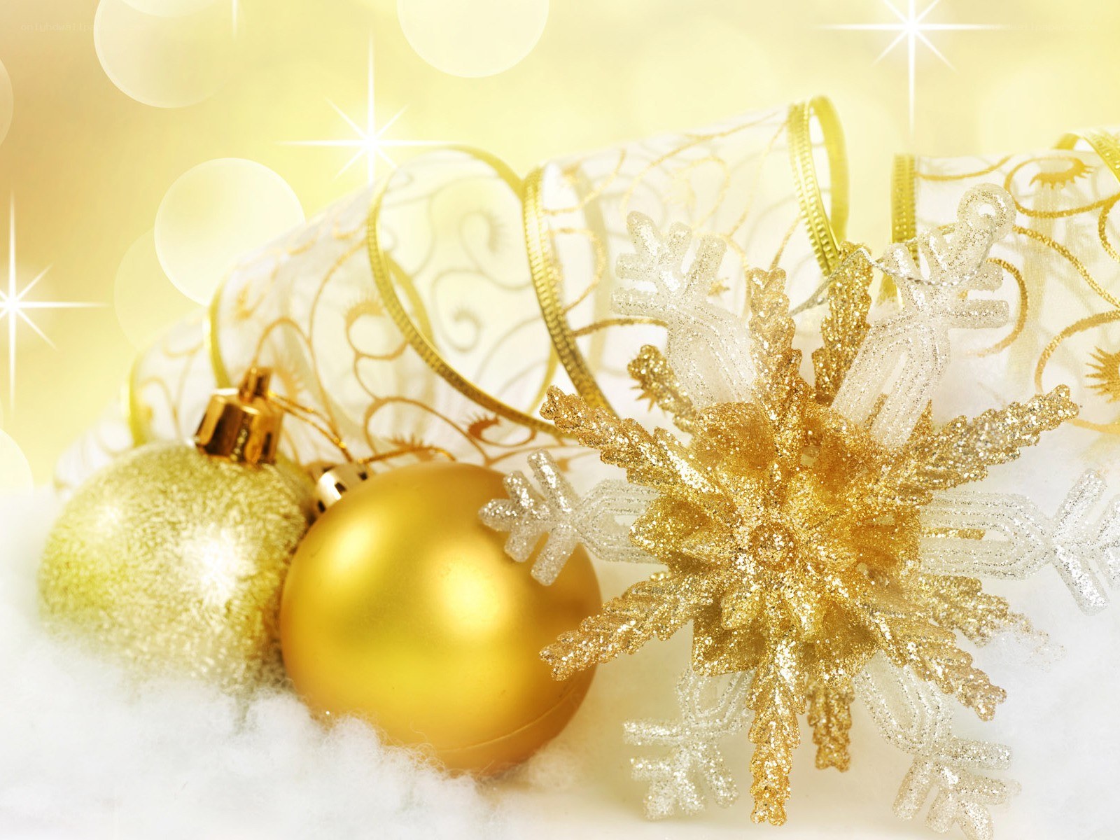 Golden Christmas ornaments