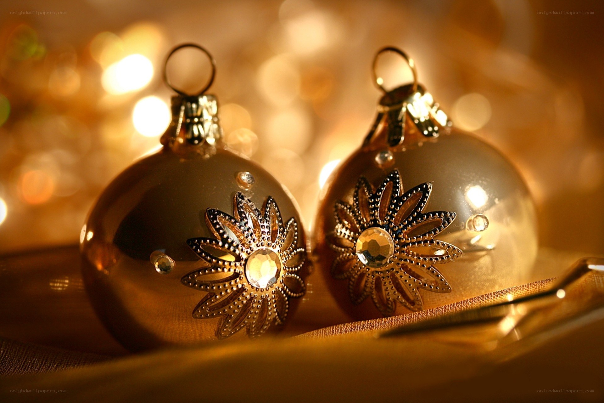 Golden Christmas ornaments