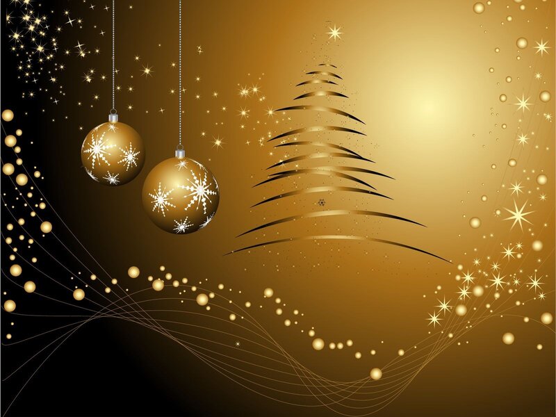 Golden Christmas ornaments