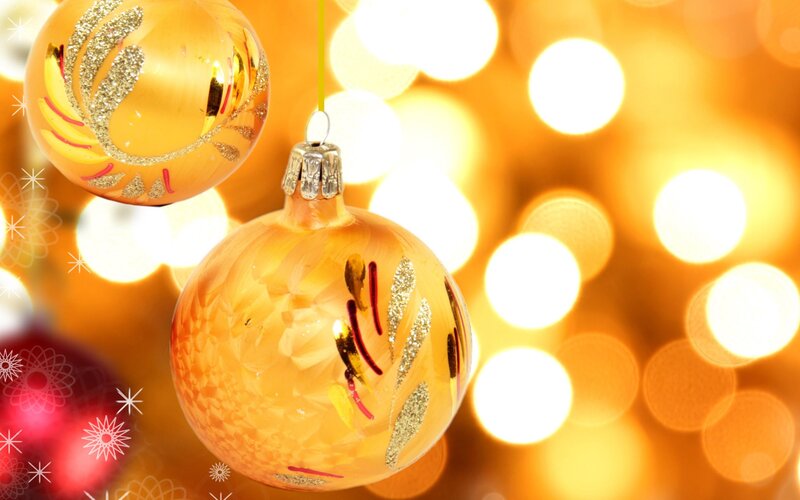 Golden Christmas ornaments