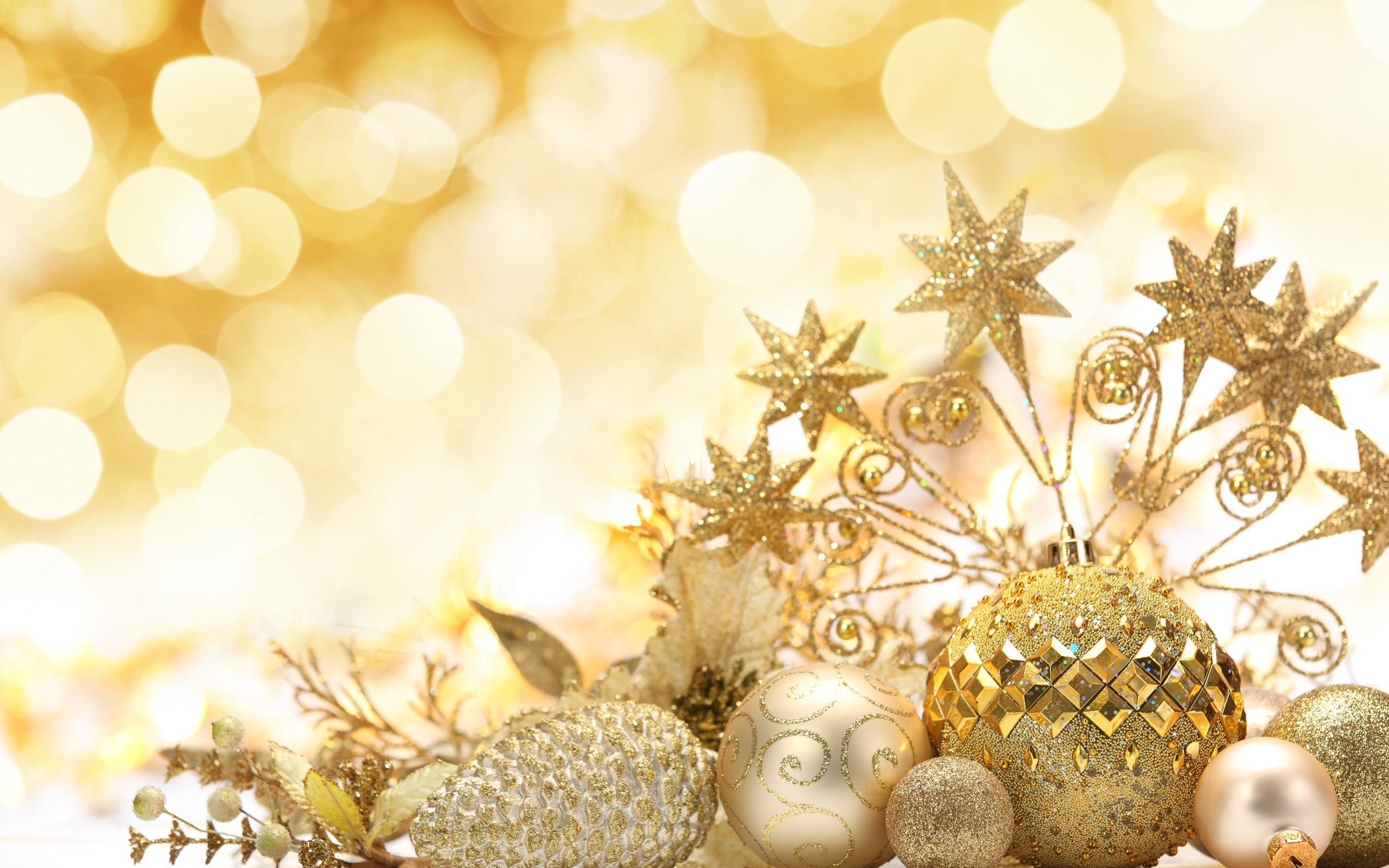 Golden Christmas ornaments