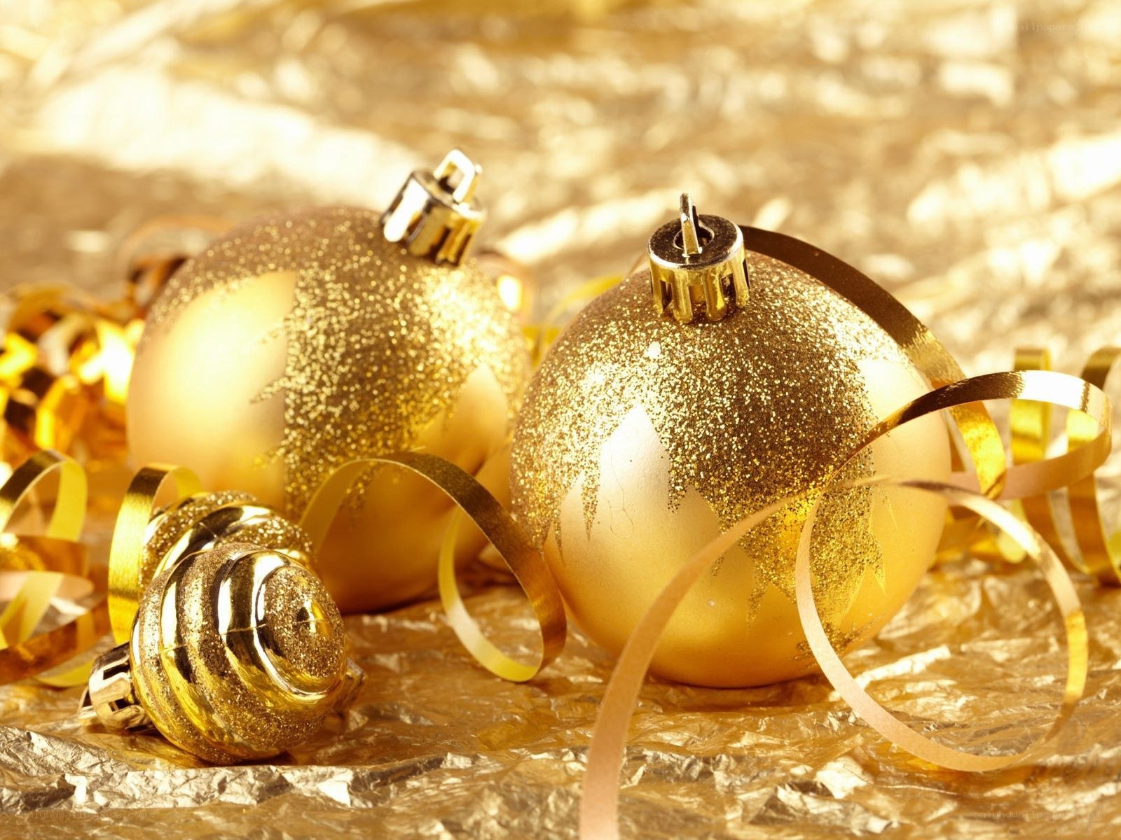 Golden Christmas ornaments