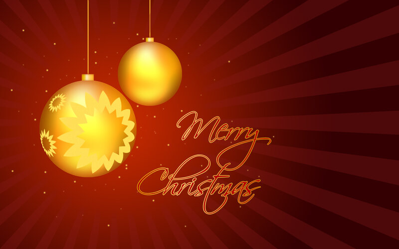 Golden Christmas Ornaments — Red