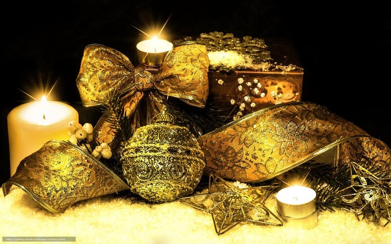 Golden Christmas still life