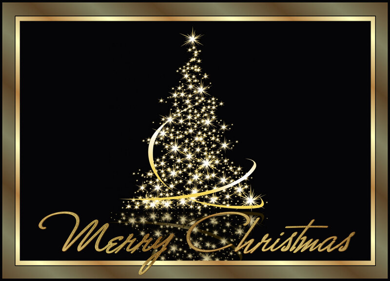 Golden Christmas Tree — Black, Festive