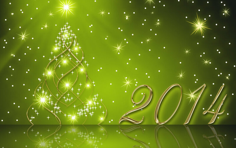 Golden Christmas Tree — Green, Festive, Night