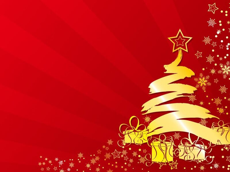 Golden Christmas Tree — Red