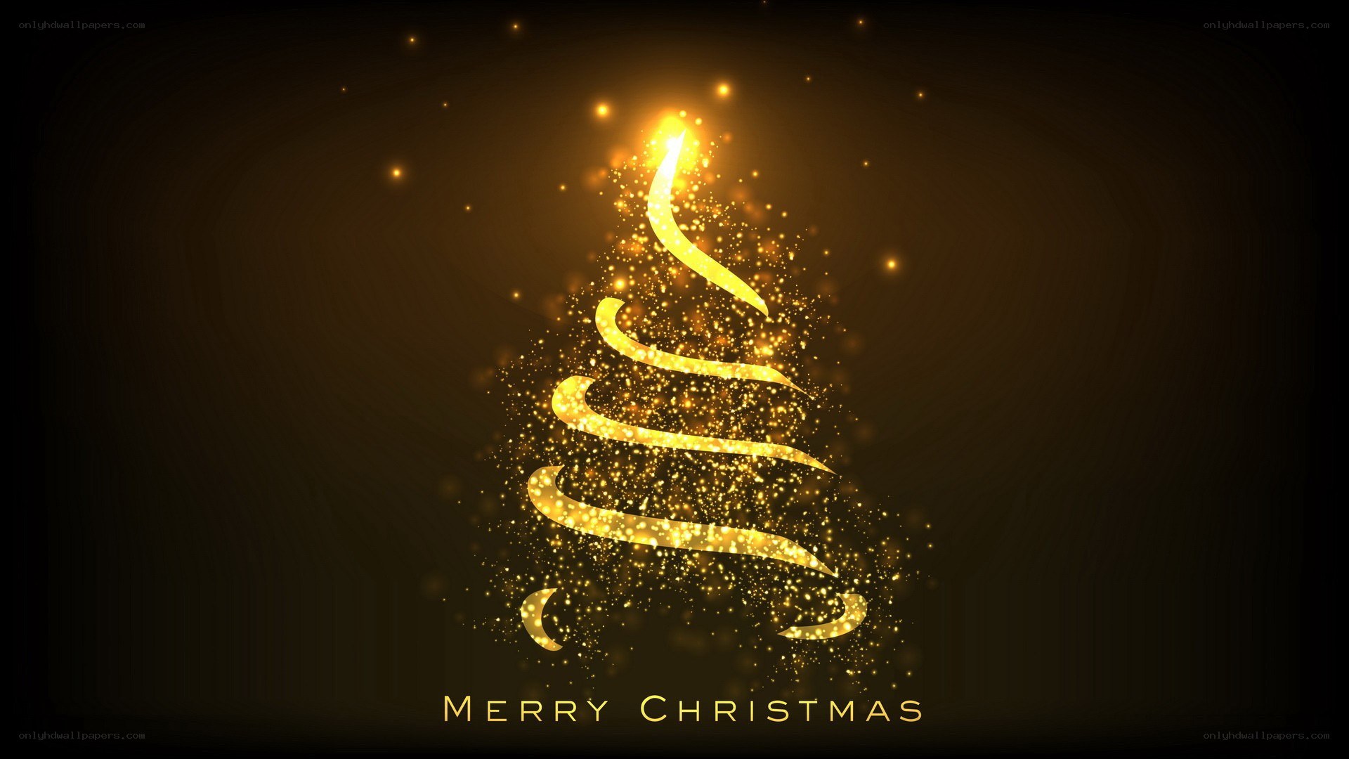 Golden Christmas tree sparkle