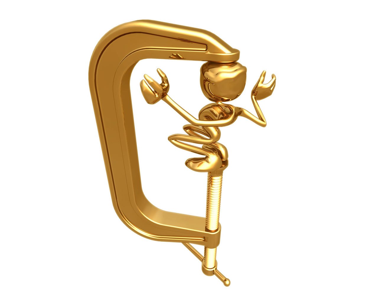 golden clamp with figure