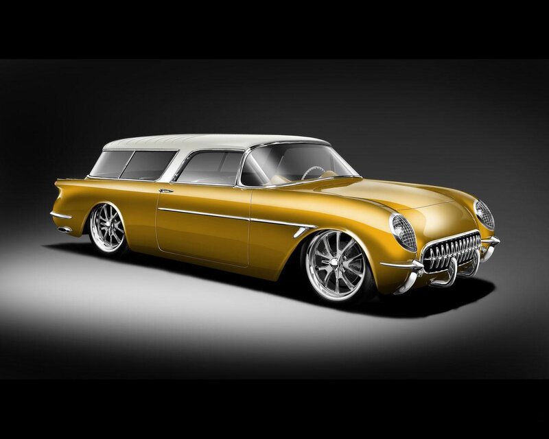 golden classic station wagon