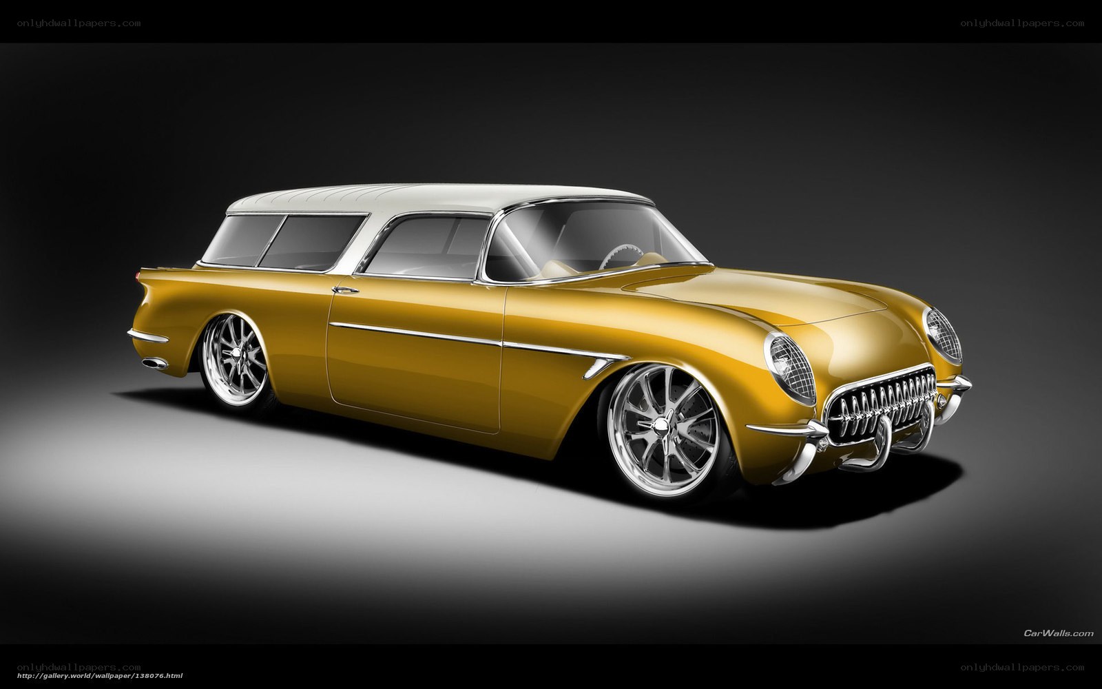 Golden classic station wagon
