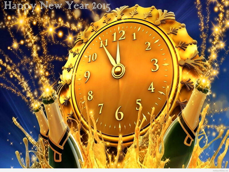 Golden Clock with Champagne — Gold, Celebratory, Night