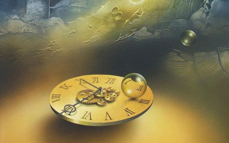 Golden Clock with Gears