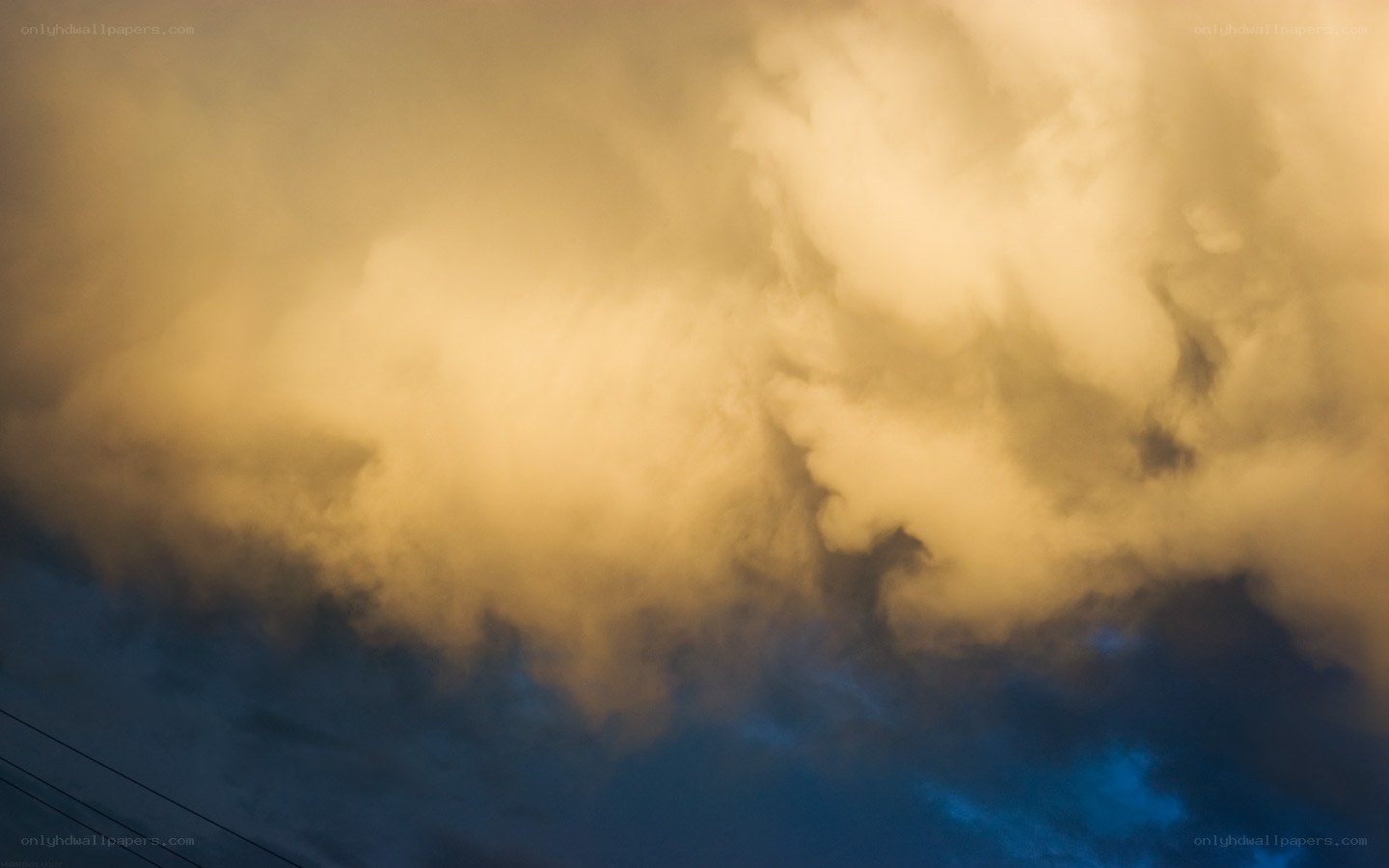 Golden clouds at dusk