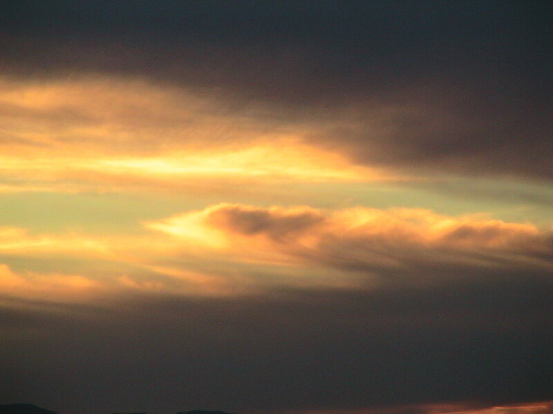 Golden clouds at sunset