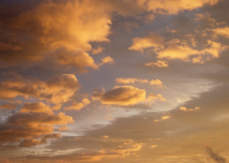 Golden clouds at sunset