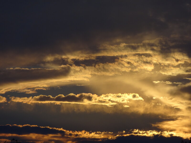 Golden Clouds at Sunset — Gold, Dramatic, Photograph