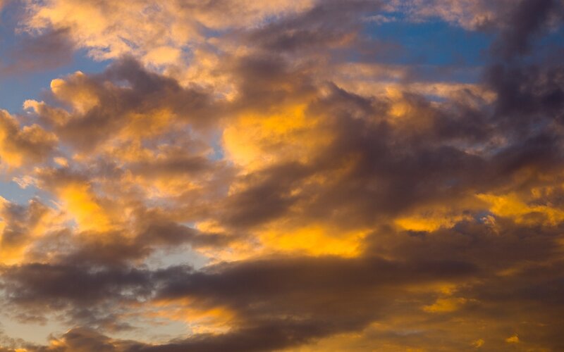 Golden clouds at sunset