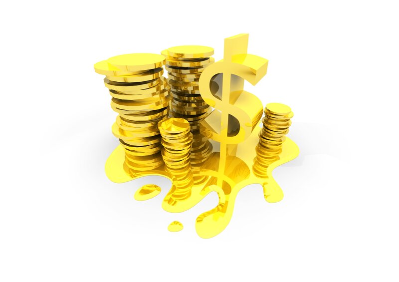 golden coins and dollar sign