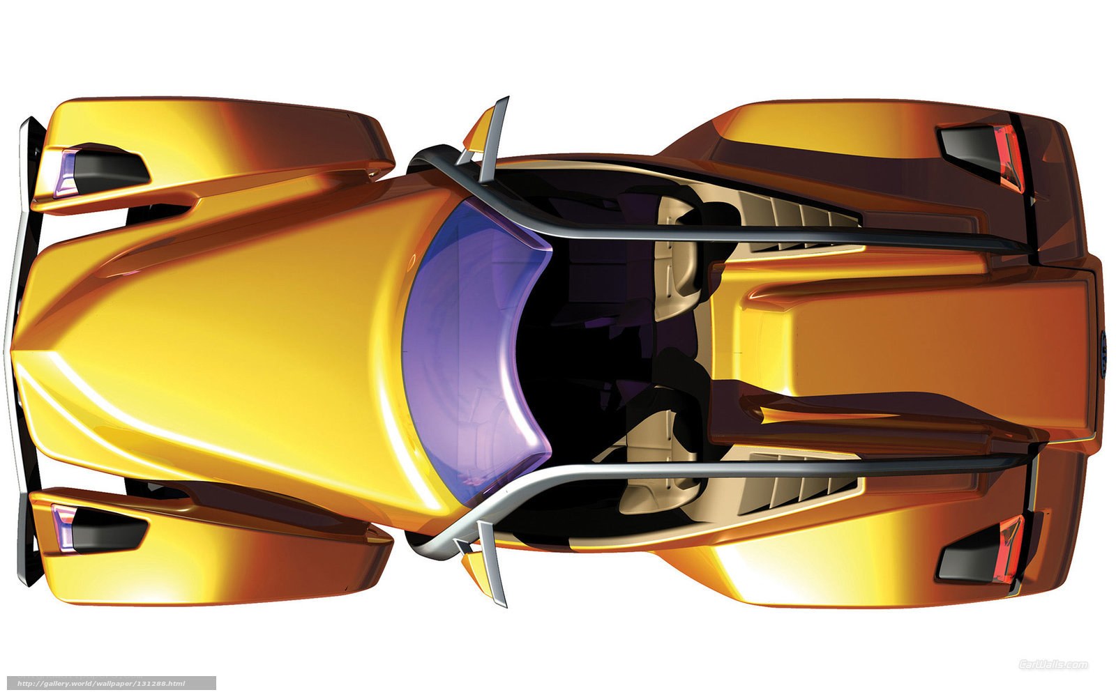 Golden concept car from above