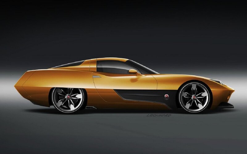 Golden Concept Car — Gold, Dramatic, Digital Art, Wheels