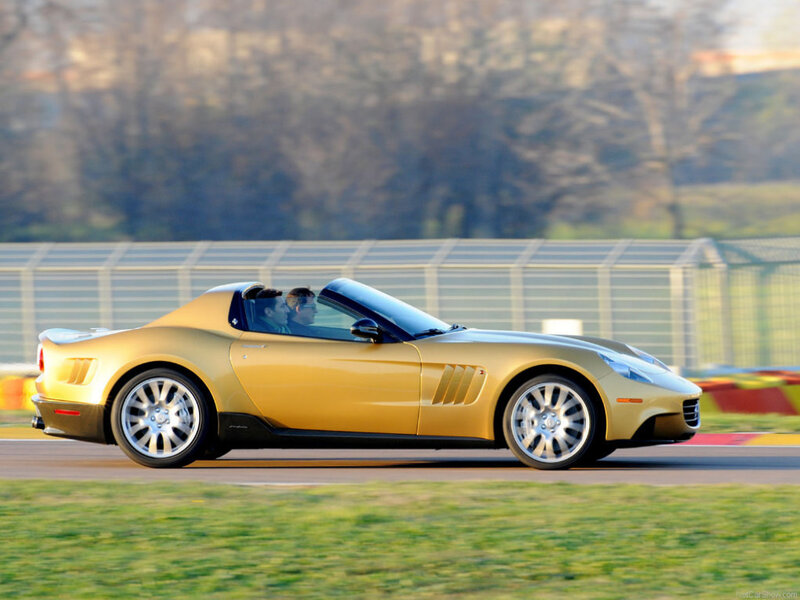 Golden Convertible Car