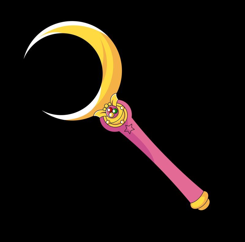 Golden Crescent Moon Wand