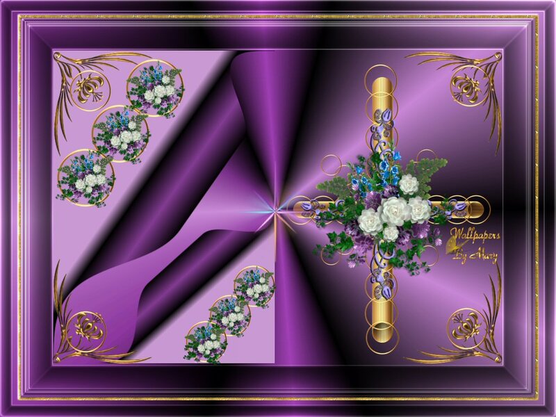 Golden Cross with Flowers
