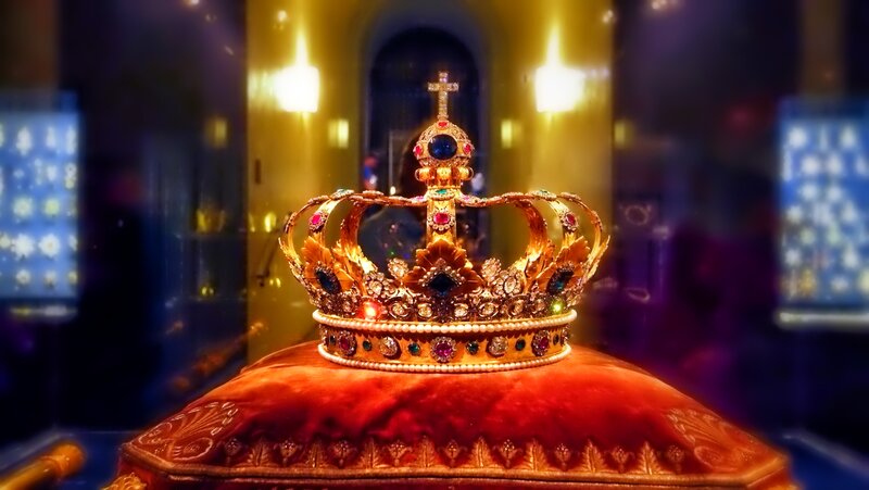 Golden Crown on Velvet
