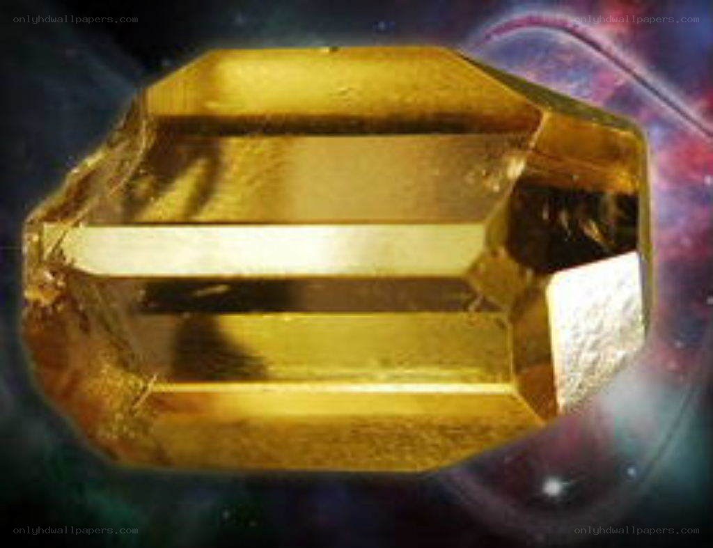 golden crystal in space