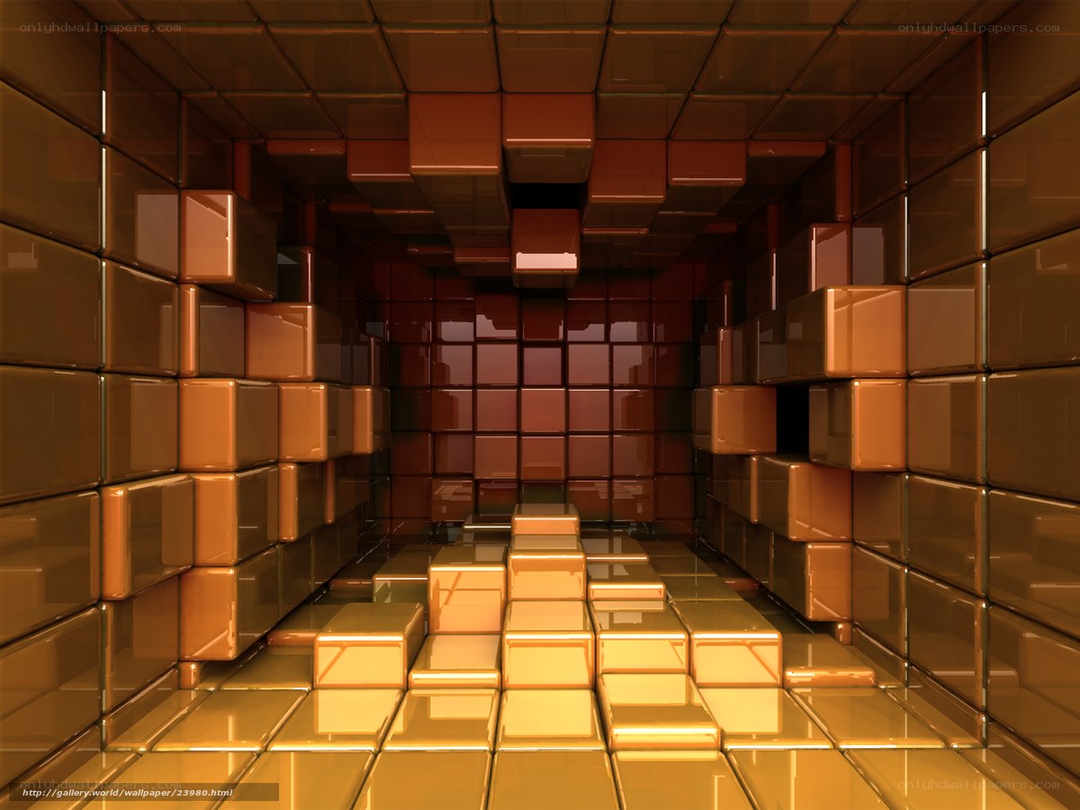 Golden cube corridor