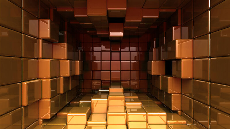 Golden Cube Tunnel — Gold