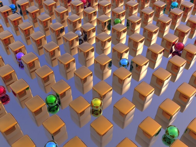 Golden Cubes and Spheres — Gold