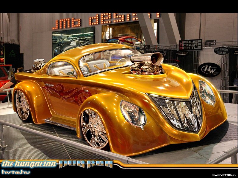 Golden Custom Car