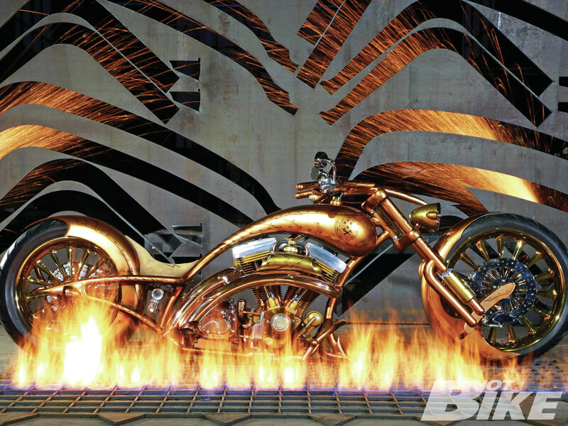 Golden Custom Motorcycle