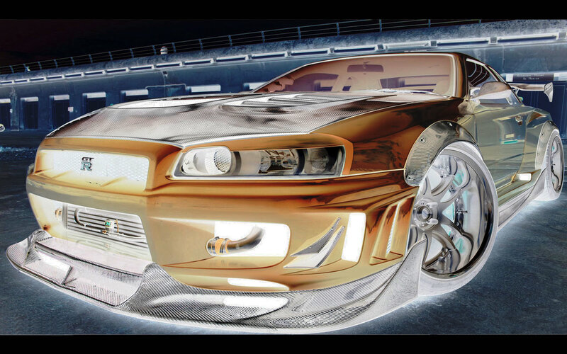 golden custom sports car