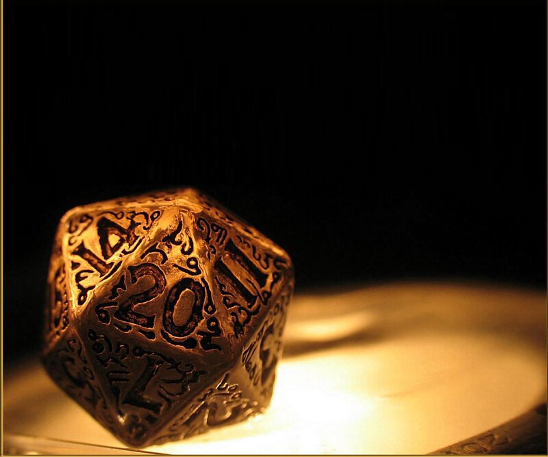 Golden D20 Die