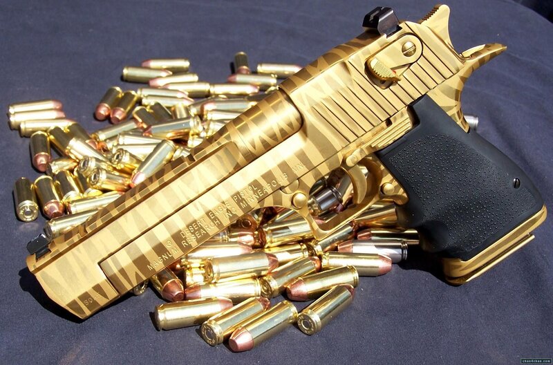 Golden Desert Eagle pistol