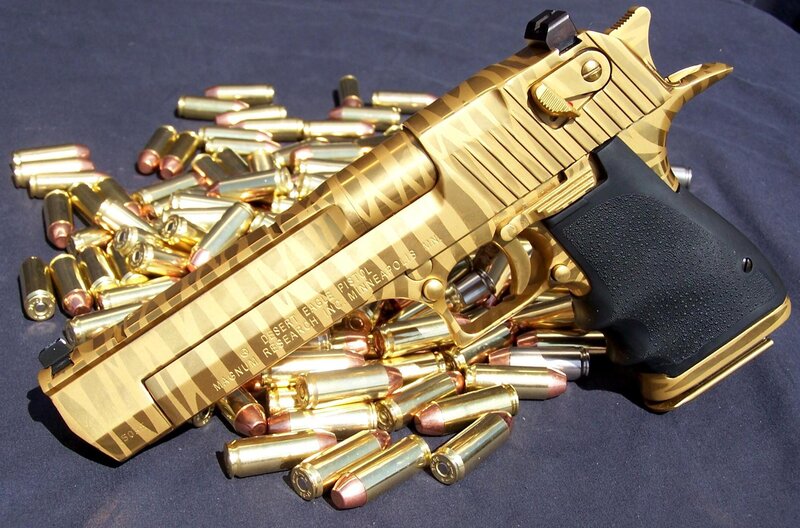 Golden Desert Eagle pistol