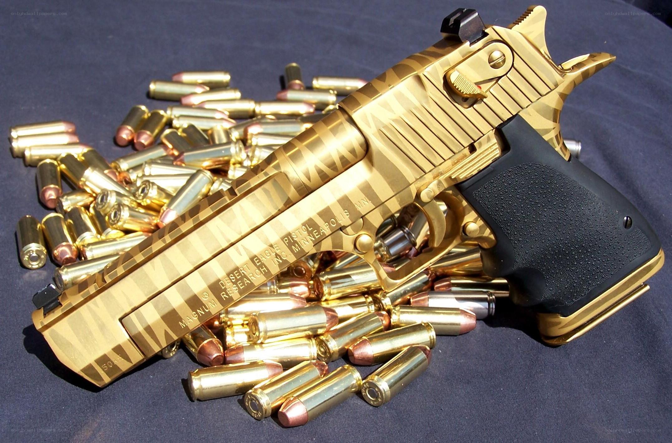Golden Desert Eagle pistol