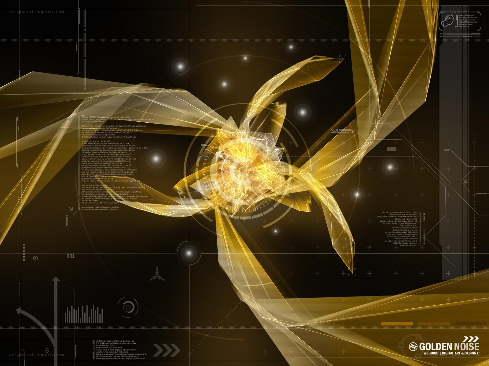 Golden digital abstract design