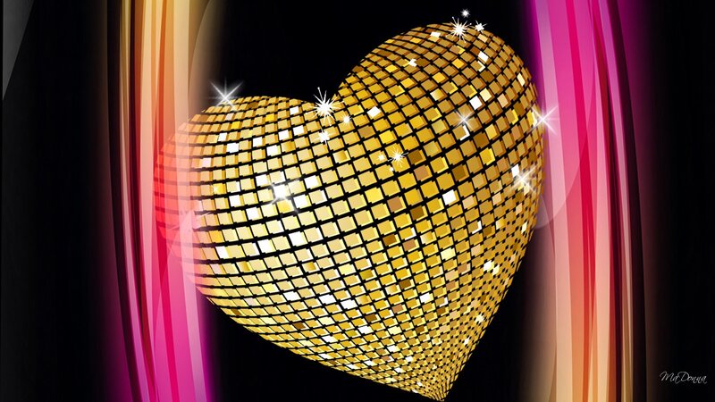 Golden Disco Ball Heart