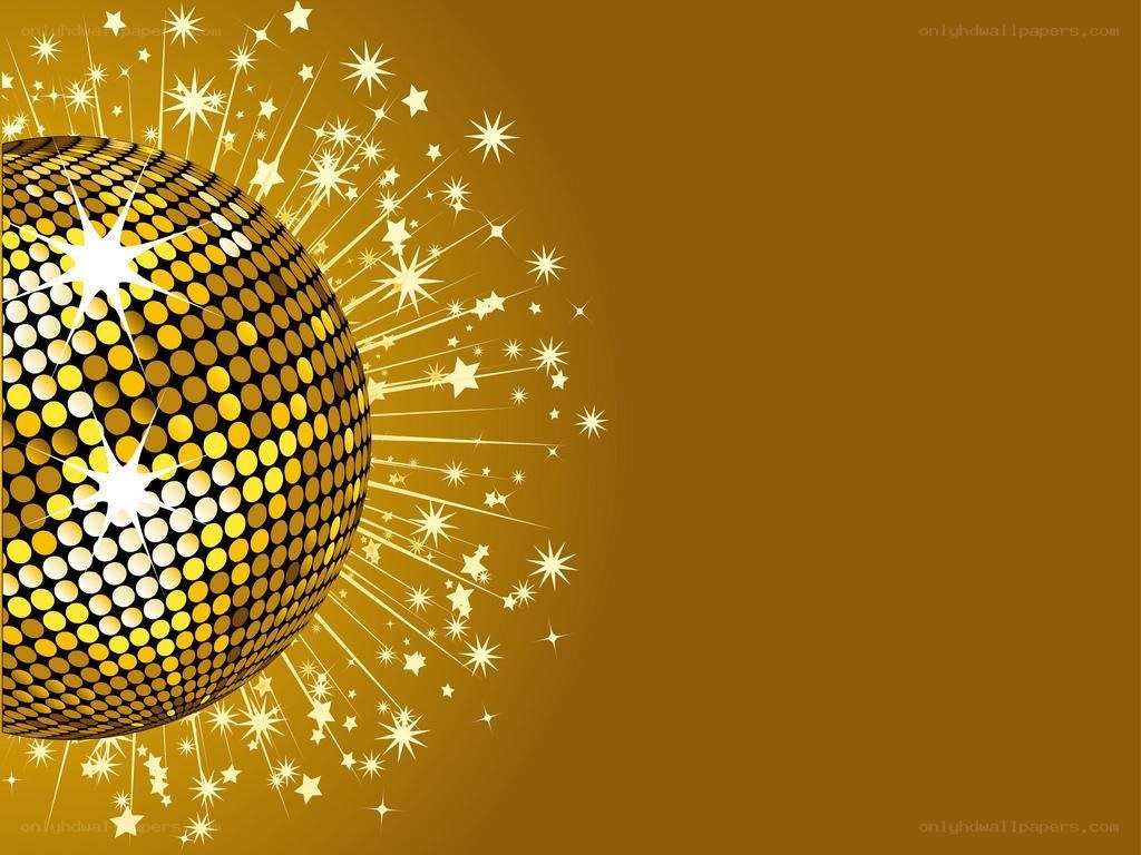 golden disco ball with stars