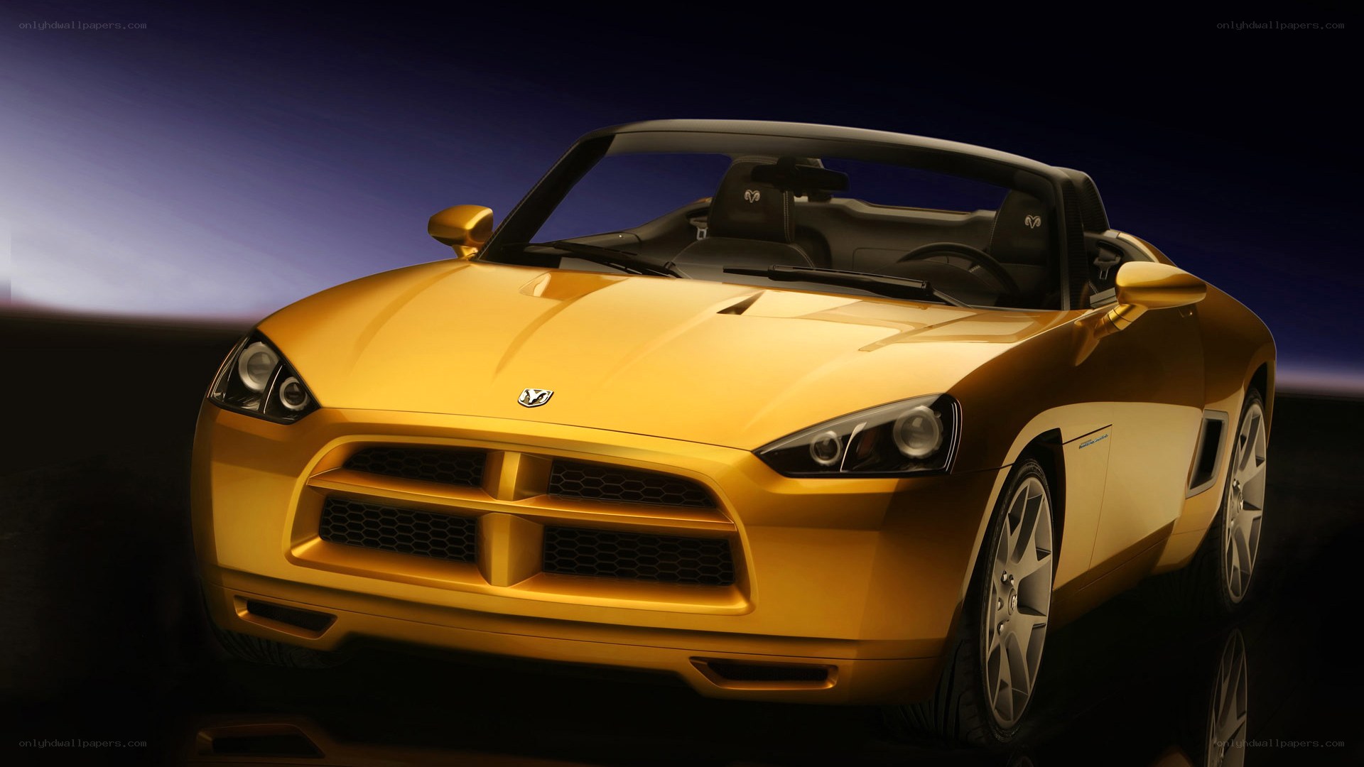 Golden Dodge Viper Roadster