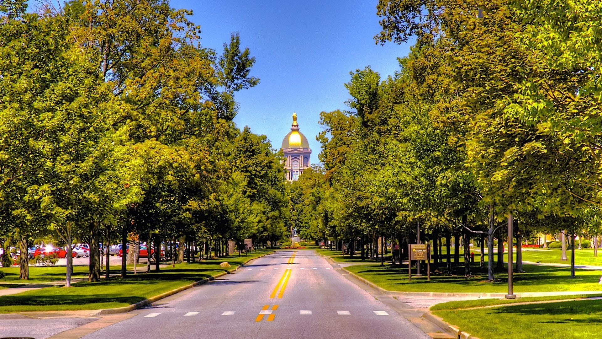 Golden dome building on campus