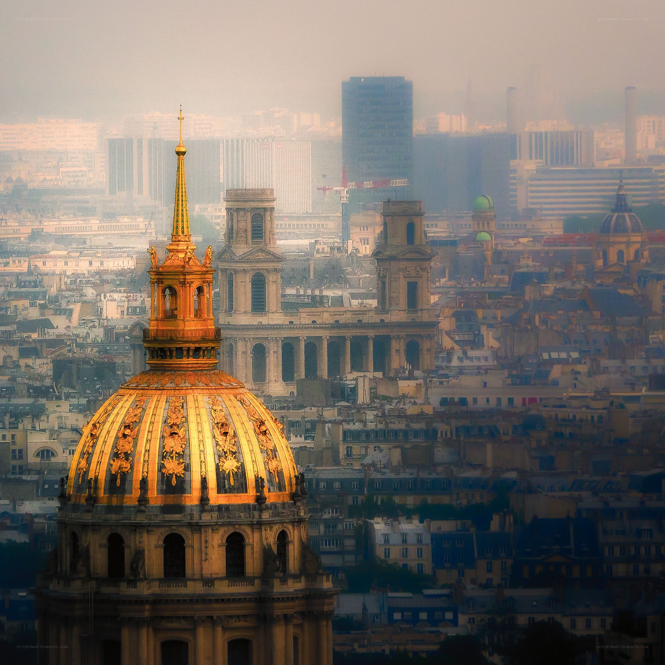 Golden dome over Paris skyline