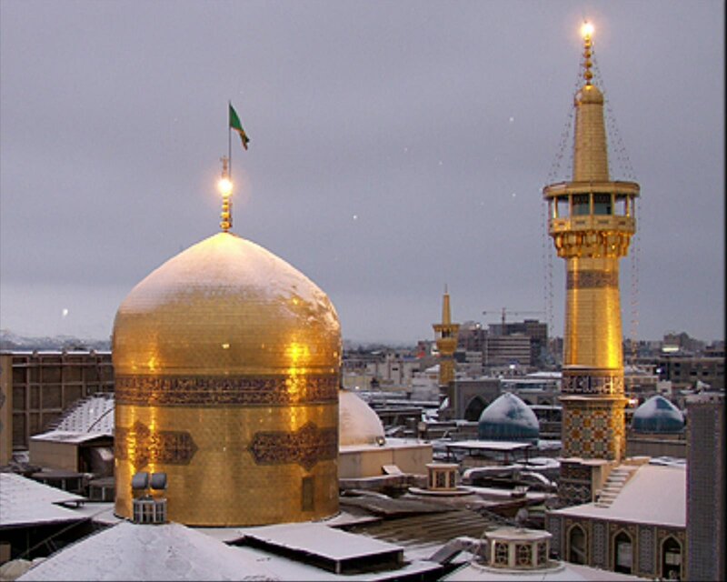 Golden domes of a mosque
