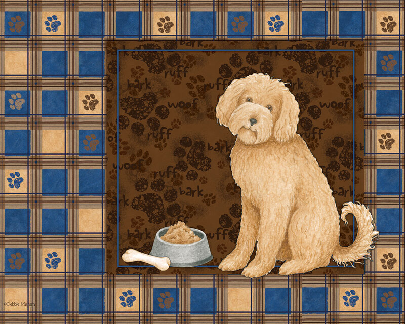 Golden Doodle Dog — Brown, Calm, Illustration