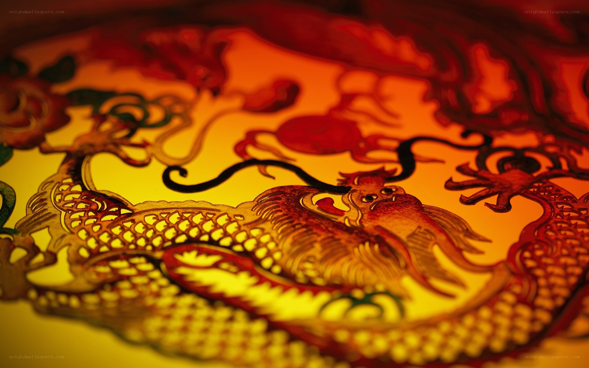 Golden dragon artwork